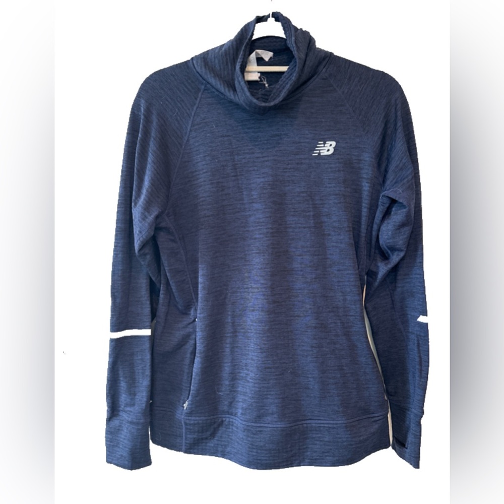 NB New Balance Running Heat Navy Insulated Long Sleeve Reflective